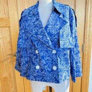 Derek Lam 10 Crosby Womens Elijah Cropped Trench Jacket, Blue